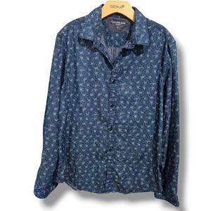 CK Calvin Klein men's blue long sleeves collared button-down shirt  - medium